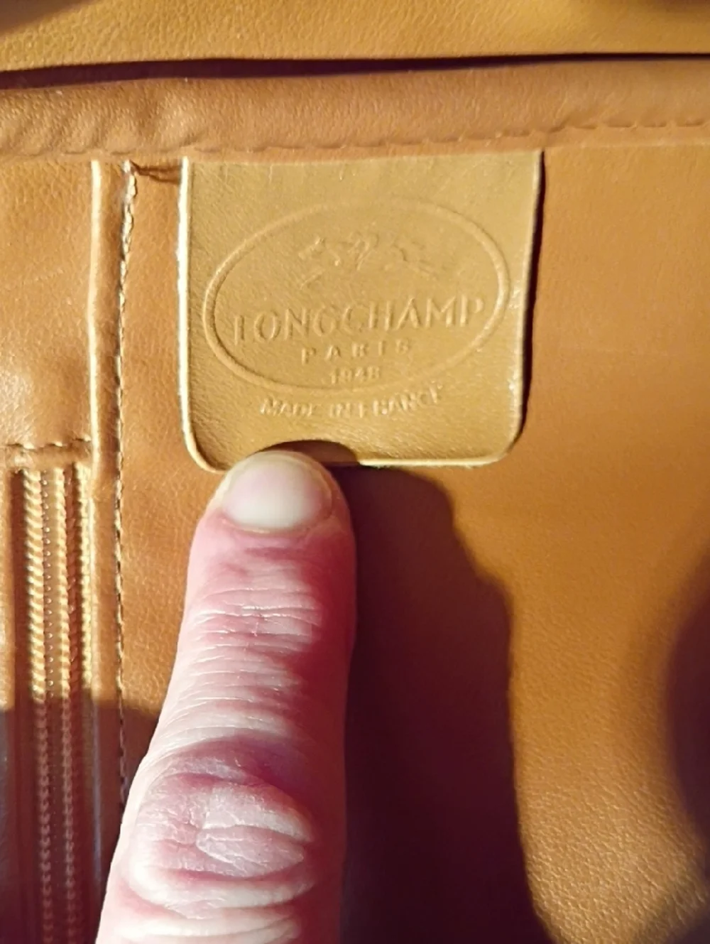 Longchamp Cognac Leather Tote with Gold Toggle - Picture 4 of 10